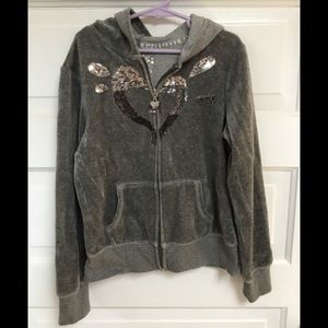 Girls Justice Velour Full Zip Hoodie